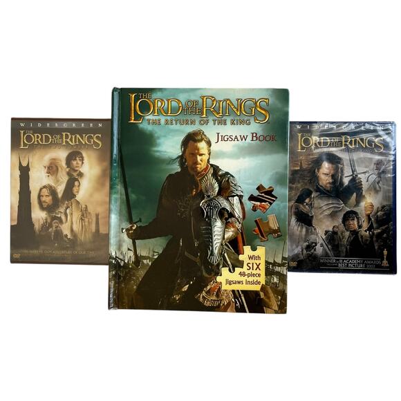 Lord of the Rings Other - Lord of the Rings Bundle ROTK Jigsaw Book + The Two Towers DVD + ROTK DVD